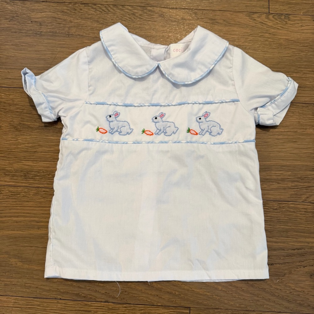 Cecil and Lou‎ Peter Cottontail Easter Embroidered Top Size 2T
